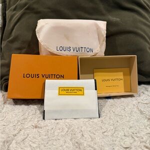 Louis Vuitton Wallet with Orange Box and Cream Dust Bag
